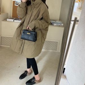 Manteau rétro épais style coréen, long aux genoux