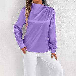 Chemise en satin transparent pour femmes