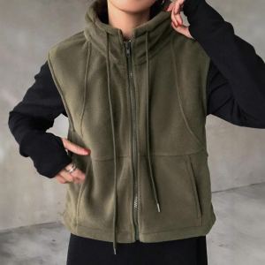 Gilet zip sans manches casual unie