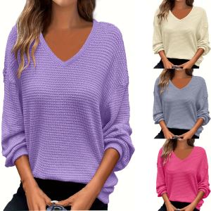 T-shirt casual grande taille col V grille ananas