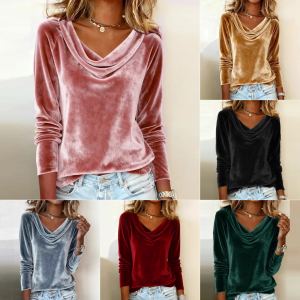 Chemise velours manches longues ample automne-printemps