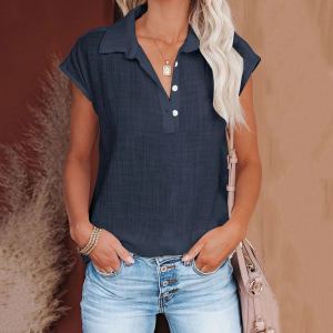 Chemise femme rétro coton lin