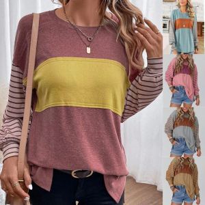 T-shirt pullover casual manches longues femme printemps automne