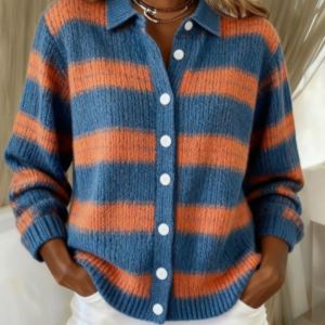Chemisier col rabattu style cardigan femmes