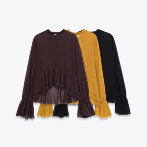 Blouse mousseline volants fluide