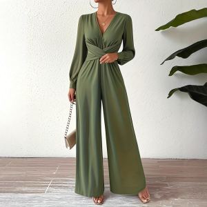 Combinaison femme élégante col V lacée taille