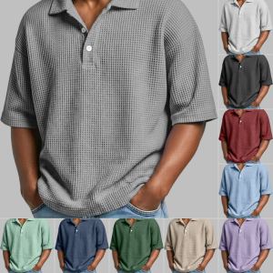 Polo gaufré bouton col été homme nouveauté