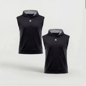 Gilet sauna à capuchon 2 pièces noir