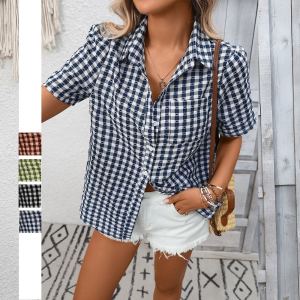Chemise carreaux poches décontractée ample
