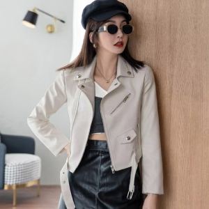 Veste cuir moulante femme