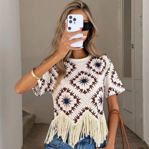 T-shirt bohème style ethnique femme