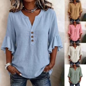 Blouse ample décontractée été vintage femme