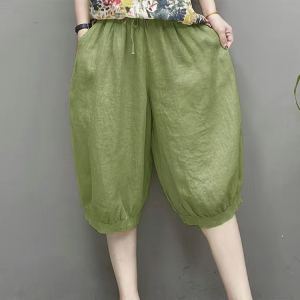 Pantalon capri taille élastique femme grande taille