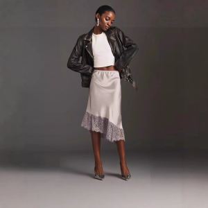 Jupe dentelle patchwork femme décontractée