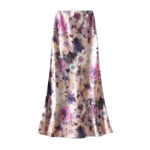 Jupe mi-longue taille haute chic affinante