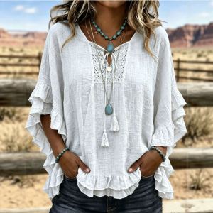 Seasonal European And American Cross-border V-neck Top
