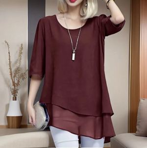 T-shirt ample col rond femme taille plus
