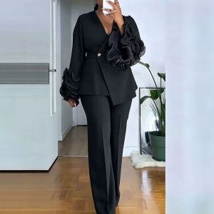 Ensemble deux pièces femme dentelle africaine trim