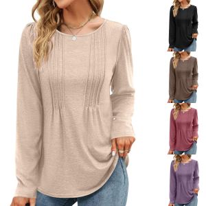Camisole manches longues col rond unie
